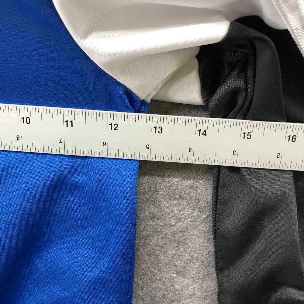 Adidas Boys 4T Track Jacket Blue Black White Full Zip Mock Neck‎ Sweatshirt